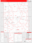 La Salle County, IL Digital Map Red Line Style